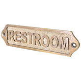 Restroom Door Sign | Brass Plaques 22x5cm Antique finish